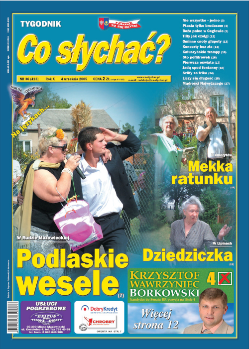 Okładka gazety Co słychać? - nr 36 (413) 2005